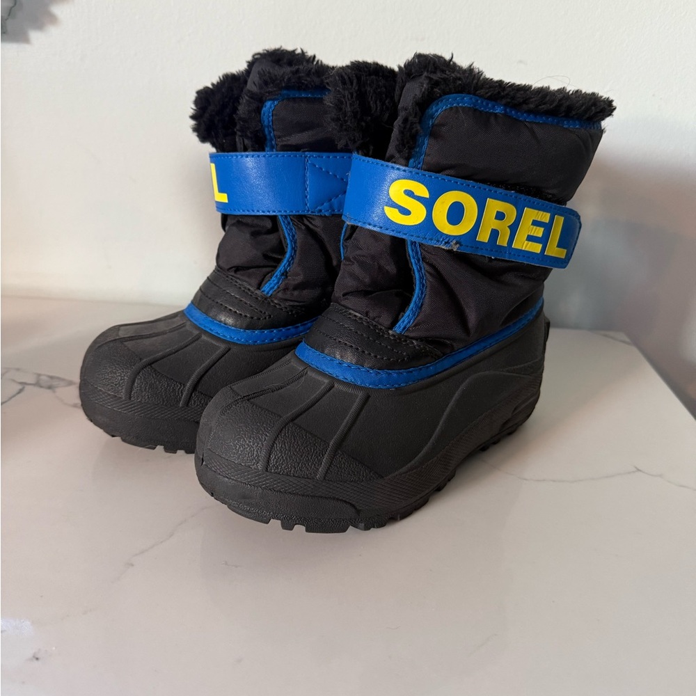Sorel Kids' Black and Blue Winter Boots